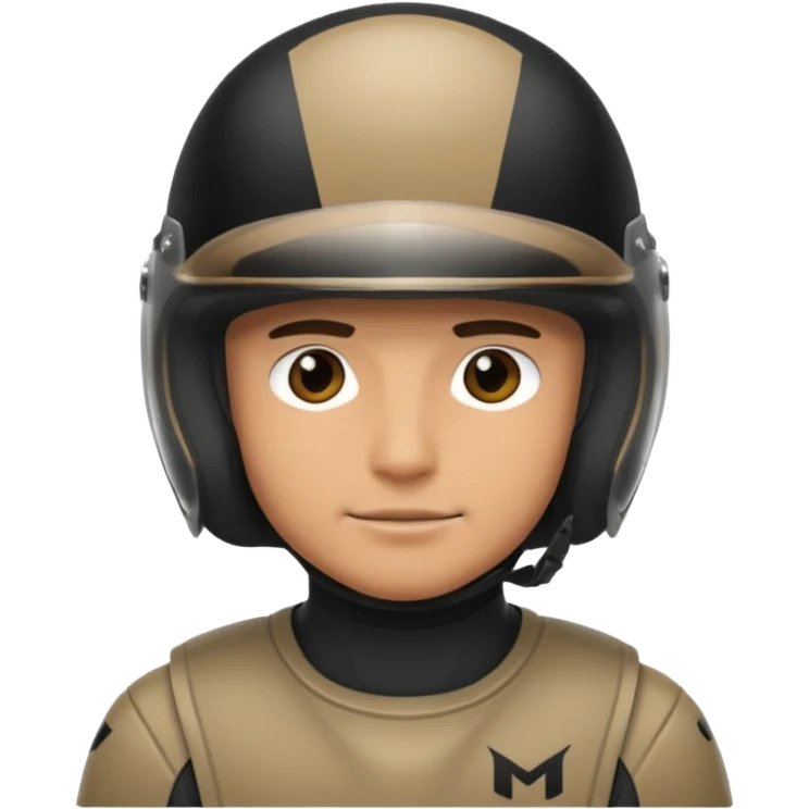 A guy  with a black moto helmet with black tinted visor emoji