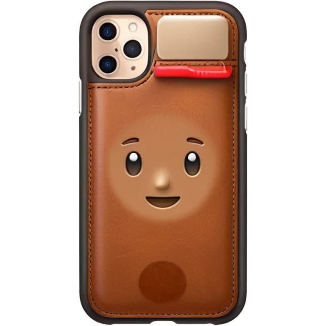 iphone 17  avec coque marron emoji