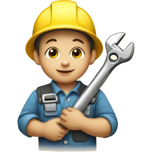 engineer baby holding wrench emoji
