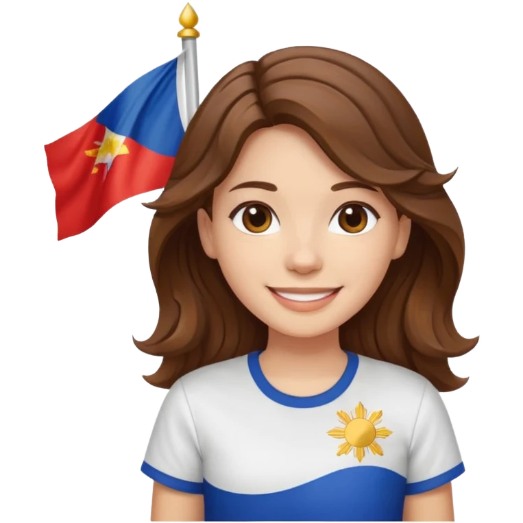 alternative white girl wavy brown hair girl philippine flag emoji