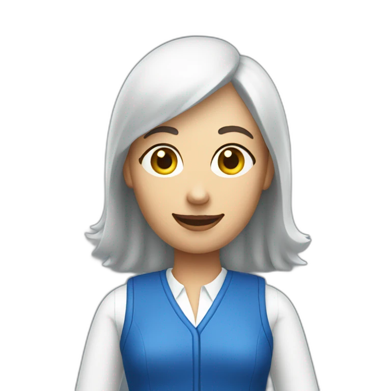 Ikea manager woman with white gloves and blue  vest emoji