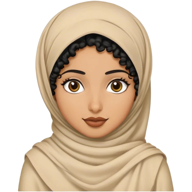 a black curly hair and a bengali hijabi  emoji