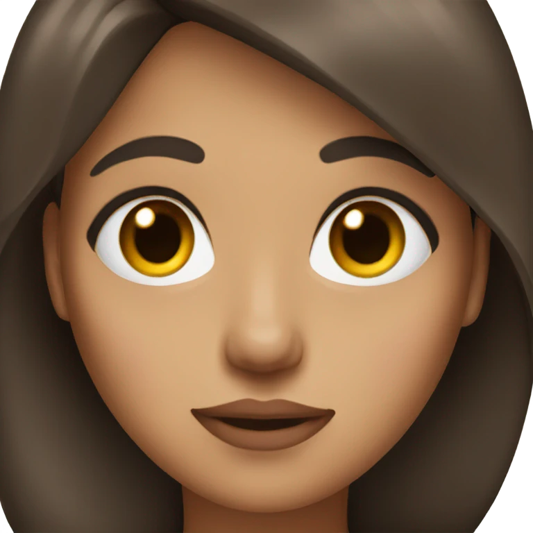 woman with black and brown hair and brown eyes emoji