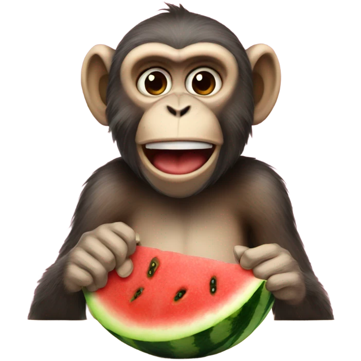 Monkey eating watermelon emoji