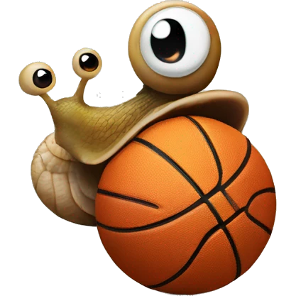 Snail with a basketball emoji