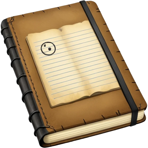 A heavily used field notebook emoji