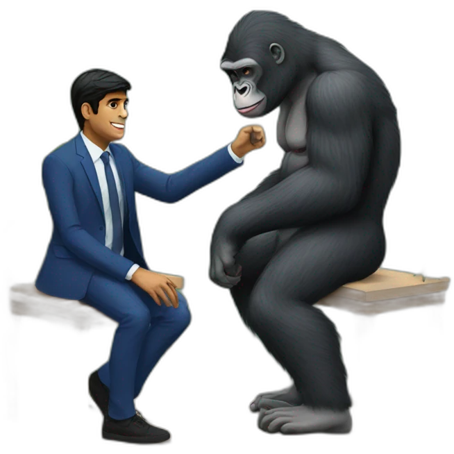 Gorilla meeting Rishi Sunak emoji