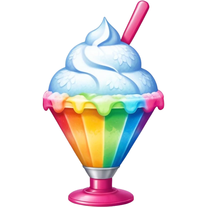shave ice, vibrant colors, cute and appealing emoji