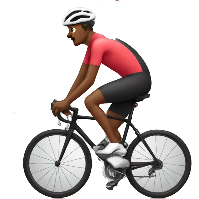 A cyclist with hearts around him emoji