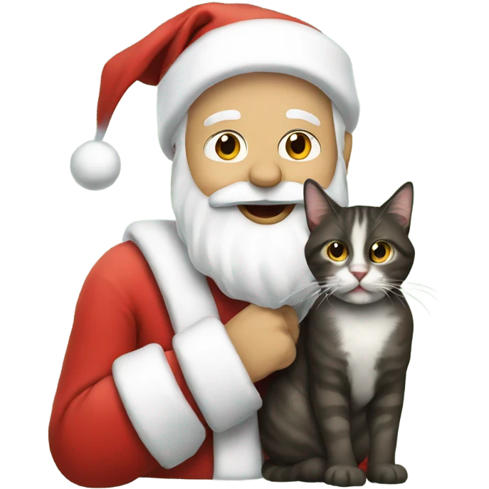 Santa with a cat emoji