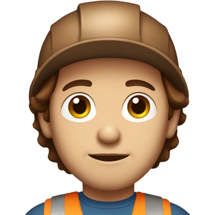 Brown haired iron worker white skin emoji