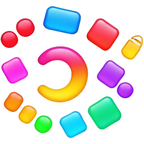 Neon colors match emoji
