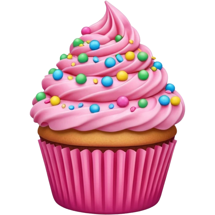 Cupcake with pink icing emoji