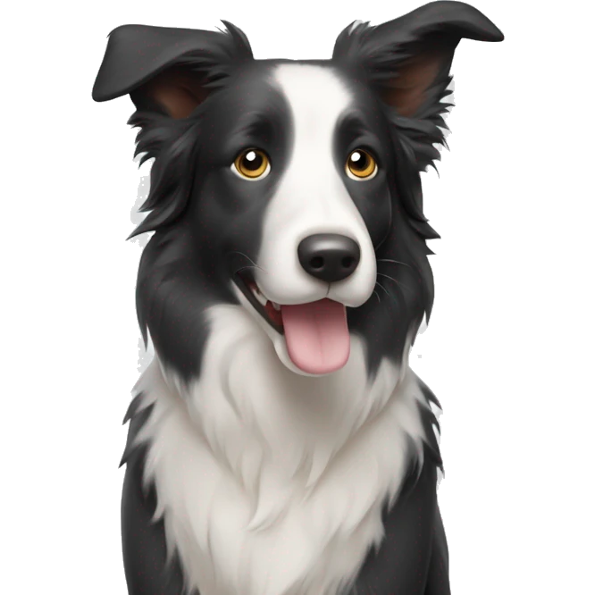 Border collie with both ears up emoji