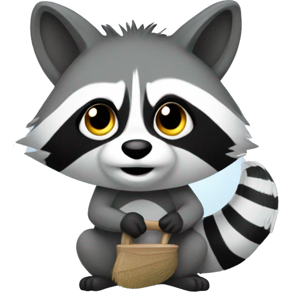 the raccoon cleans emoji