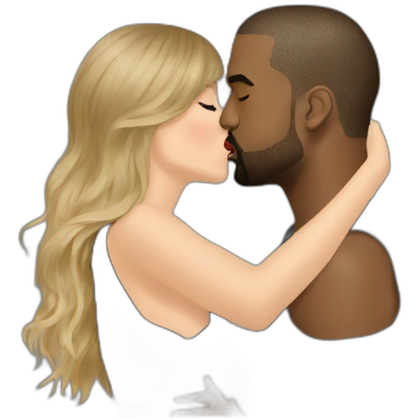 Kanye West kissing Taylor Swift emoji