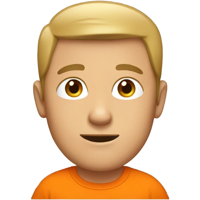 white man in an orange t-shirt emoji