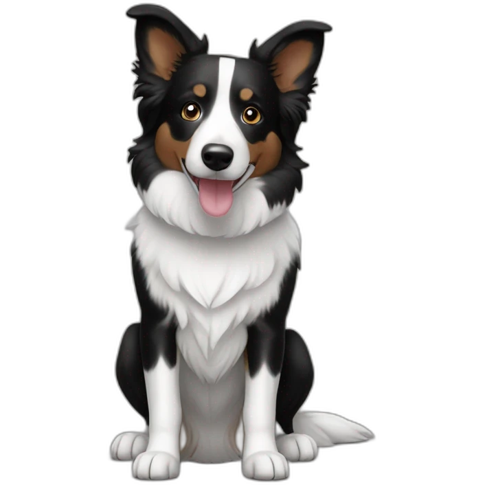 border collie mixed with corgi black and white emoji