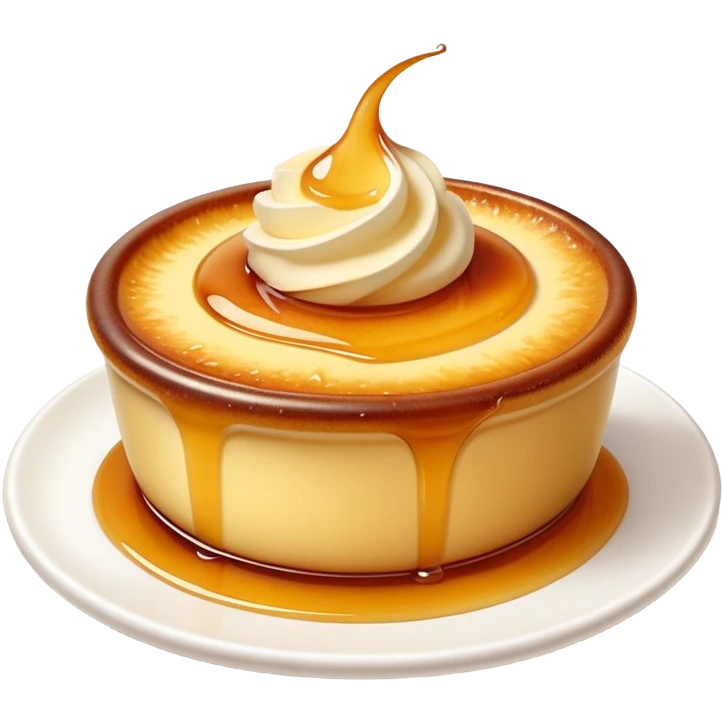 Cinematic Realistic Cr√®me Br√ªl√©e Dessert Emoji, depicted as a rich custard with a perfectly caramelized sugar top rendered with exquisite textures and warm, inviting lighting. emoji