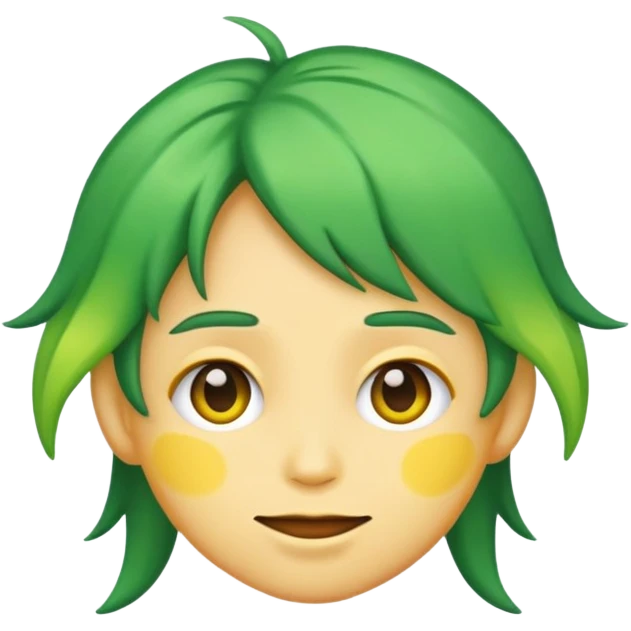 laughing emoji with green hair  emoji