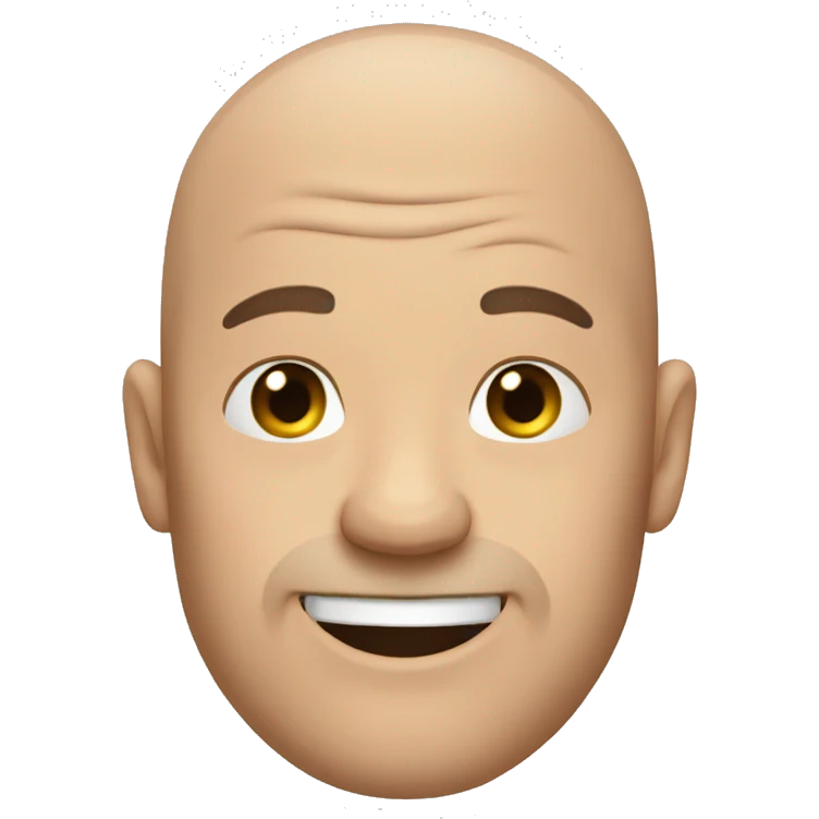 A bald guy flipping someone off emoji