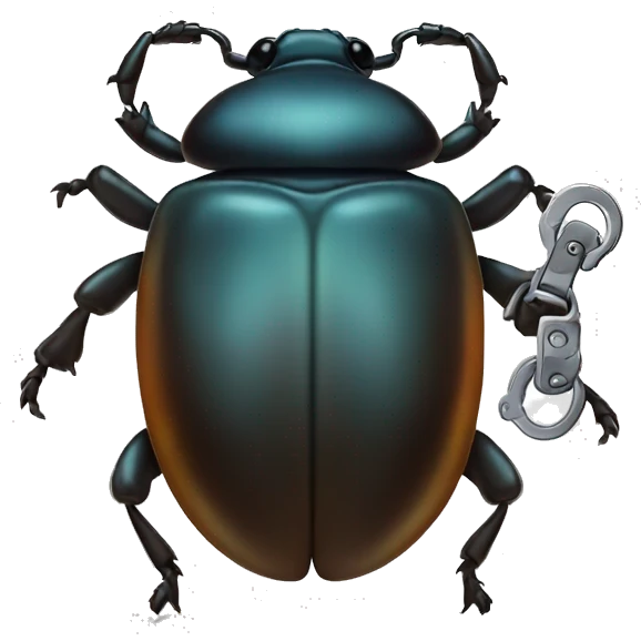 beetle with handcuffs emoji