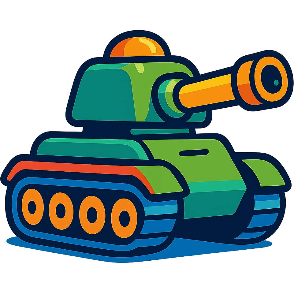 tank vibrant cartoon style emoji