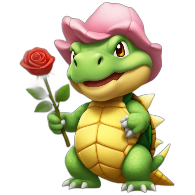 koopa holding a rose emoji
