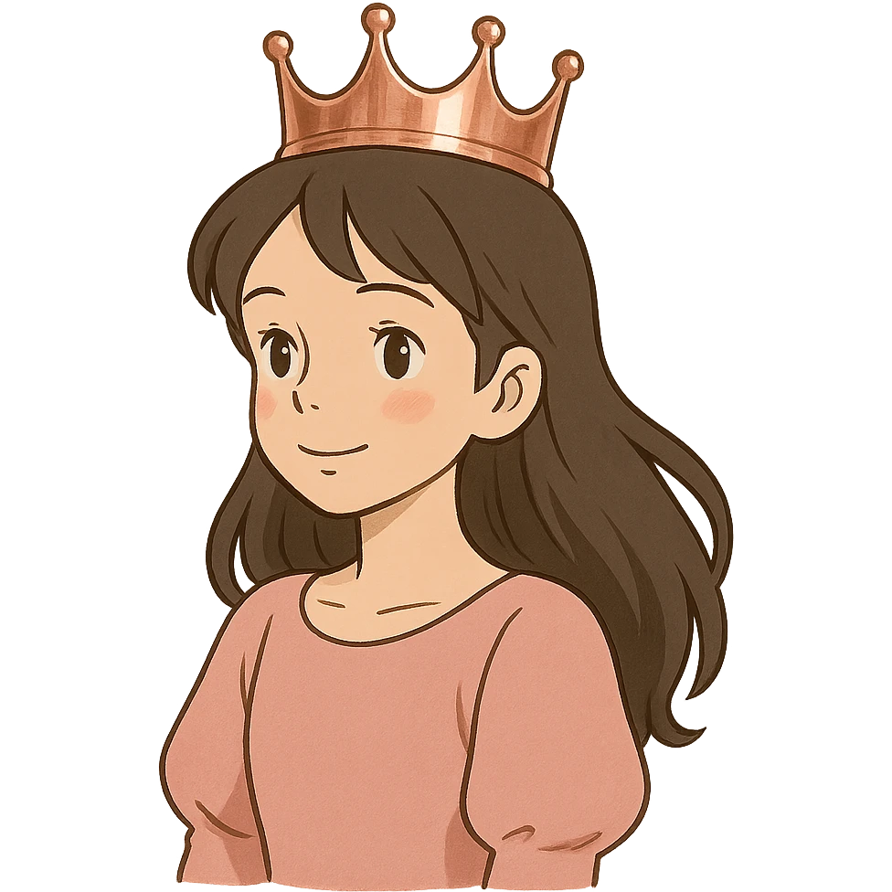 rose gold crown, metallic, soft pink, minimal background emoji