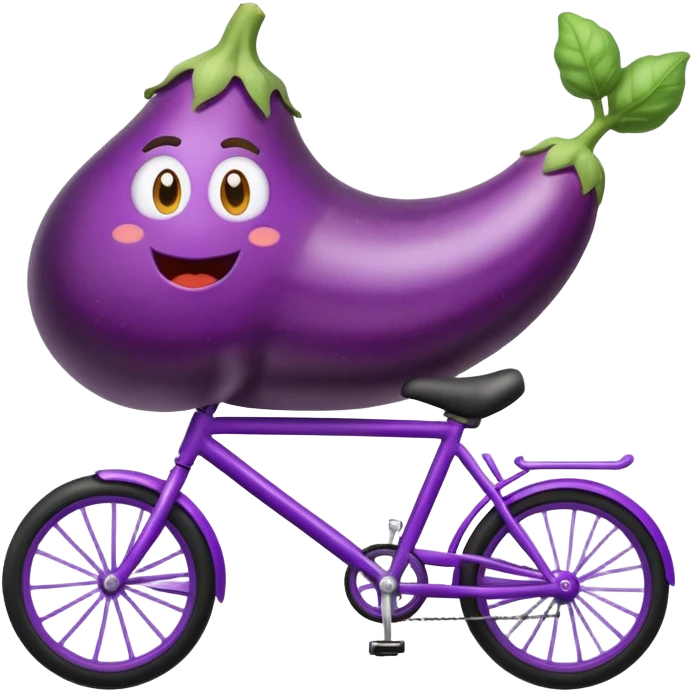 eggplant on a bike emoji