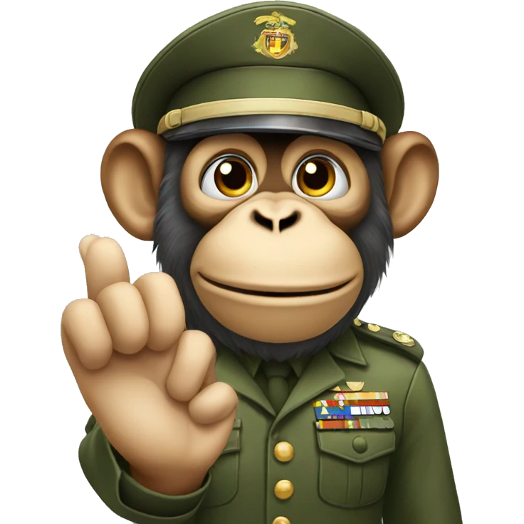 Monkey head giving military salute emoji