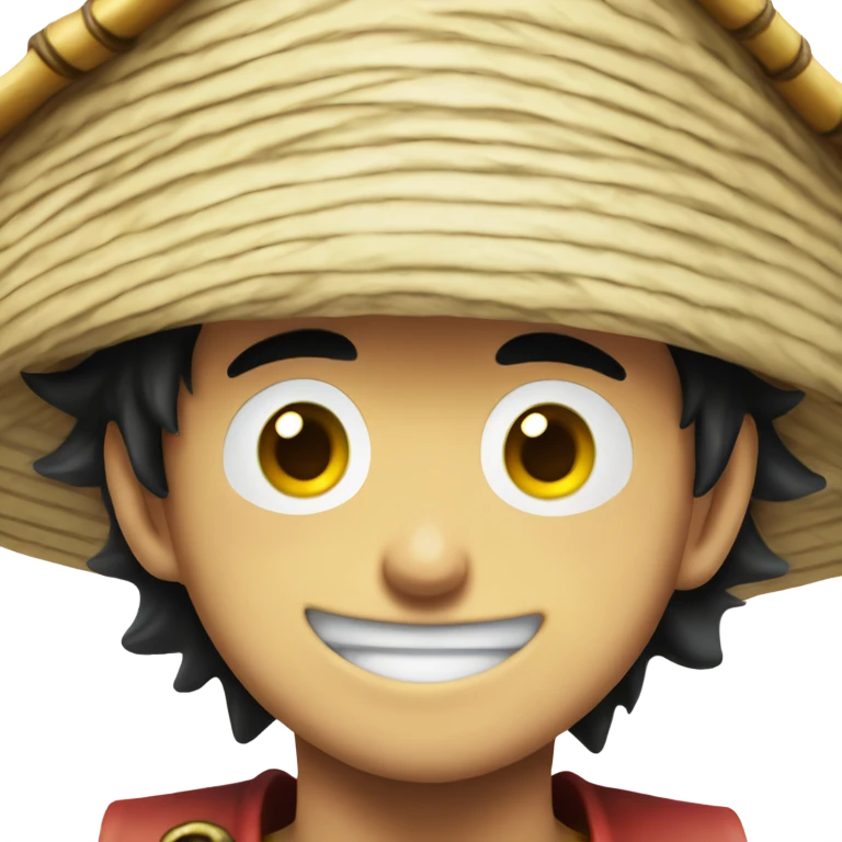 Stewhat luffy, a young pirate wearing a straw hat with a scar beneath his left eye emoji