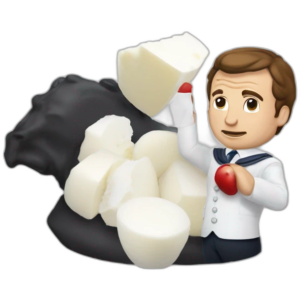Macron qui se fait courser par un chèvre  emoji