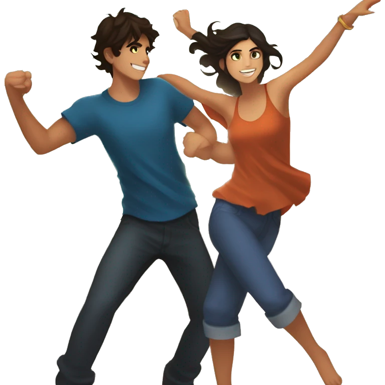 Percy Jackson and Annabeth Chase dancing  emoji