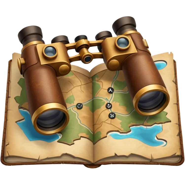 map with binoculars emoji