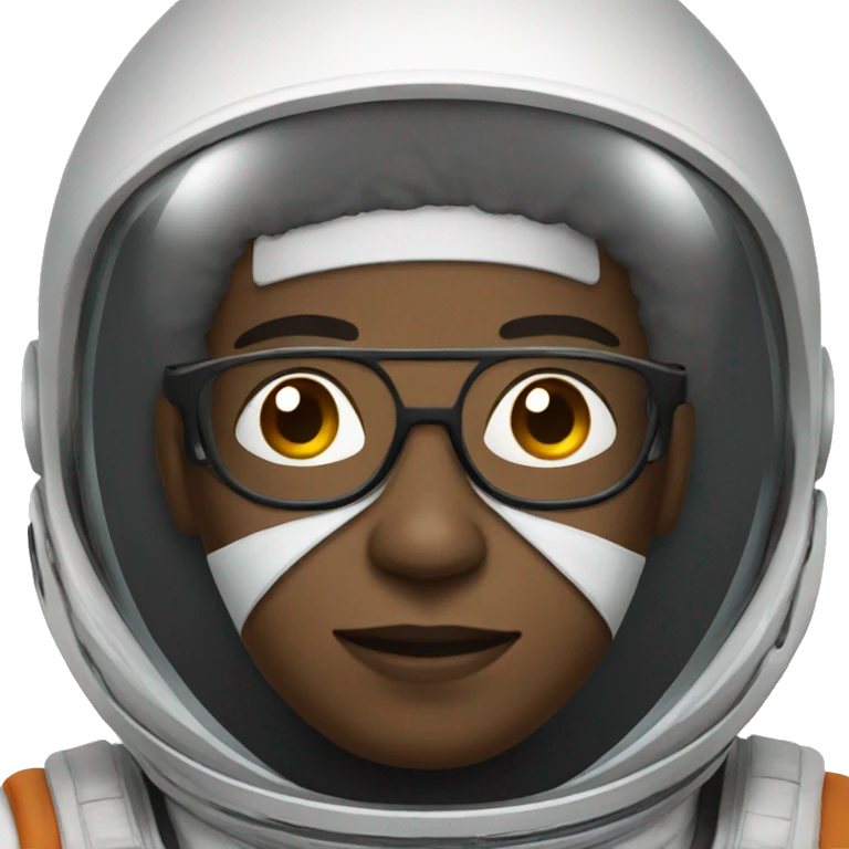 Black male astronaut with glasses emoji