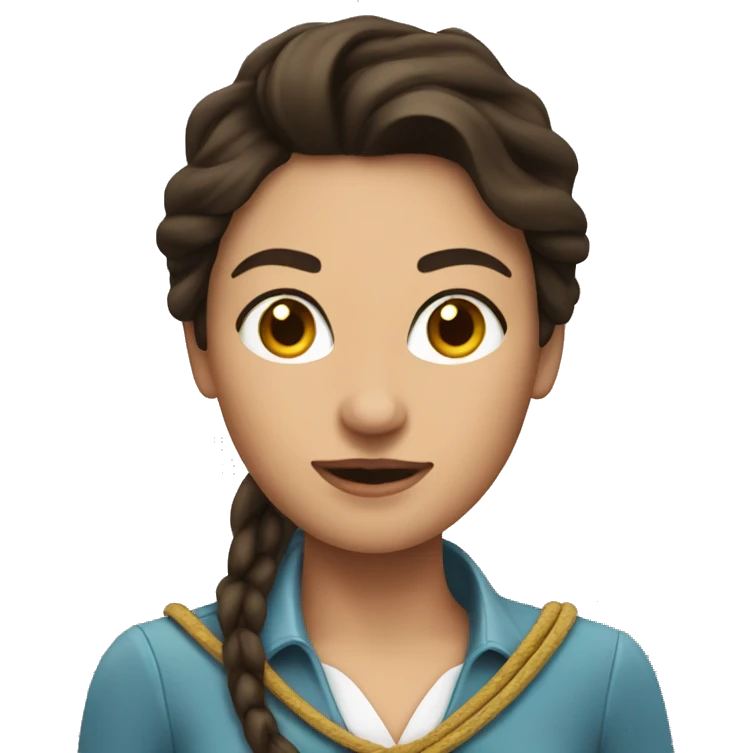 brunette lady with lasso emoji