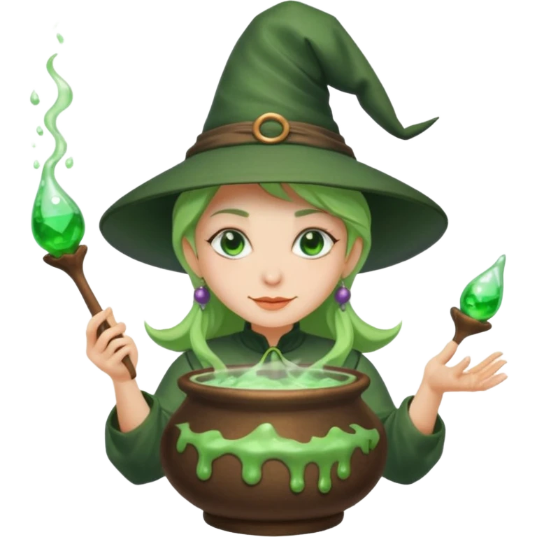 green witch cooking potion emoji