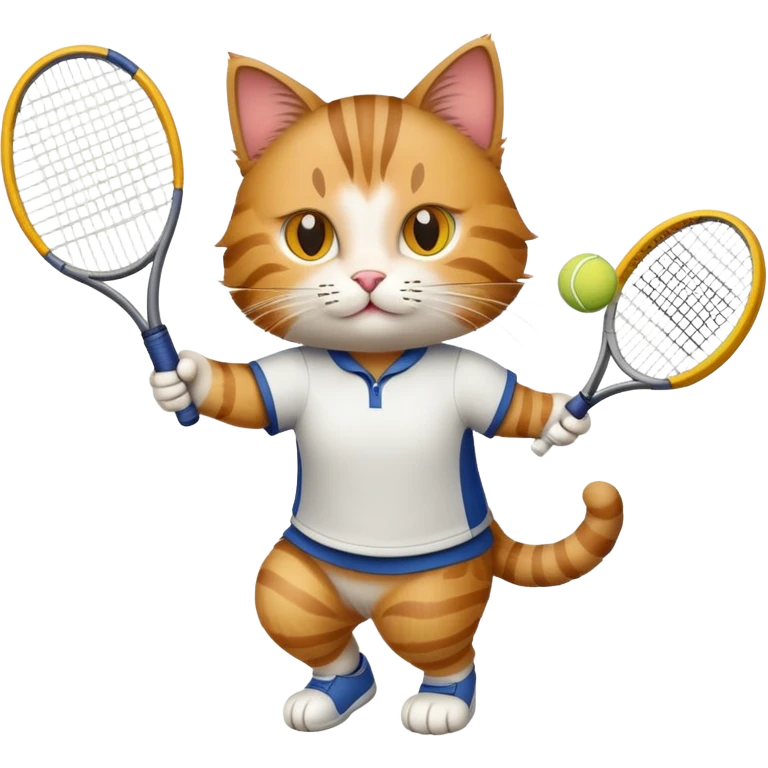 Cat playing tennis emoji