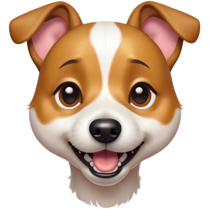 Cinematic Comical Jack Russell Terrier Portrait Emoji, Head tilted dramatically with an exaggeratedly shocked expression, featuring a perky, agile body with wide, comically expressive eyes full of playful disbelief and animated, perked ears, Simplified yet hilariously expressive features, highly detailed, glowing with a slightly sassy glow, high shine, dramatic yet playful, stylized with an air of cheeky canine mischief, soft glowing outline, capturing the essence of a meme-worthy Jack Russell Terrier that looks ready to side-eye its way into viral fame! emoji