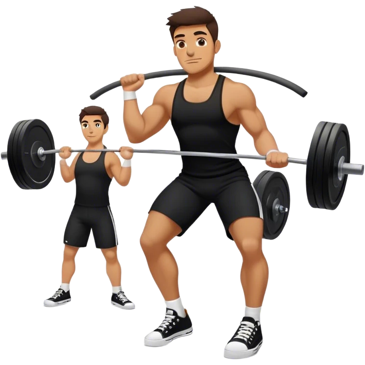 italian guy black clothes white converse shoes clean and jerk exercise emoji