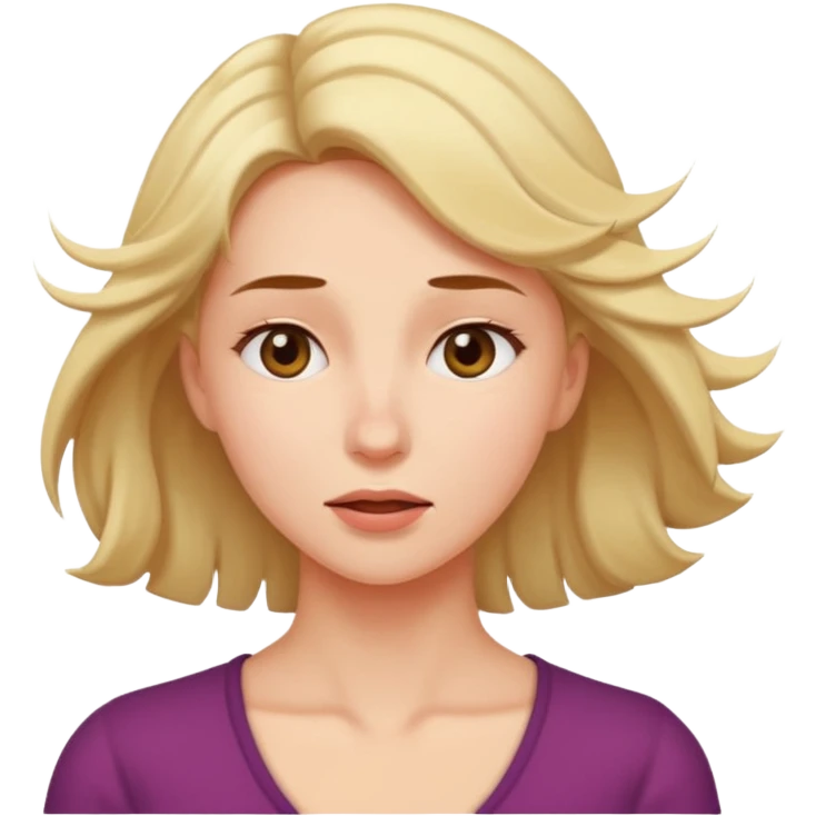 woman sighing while shaking head motion emoji