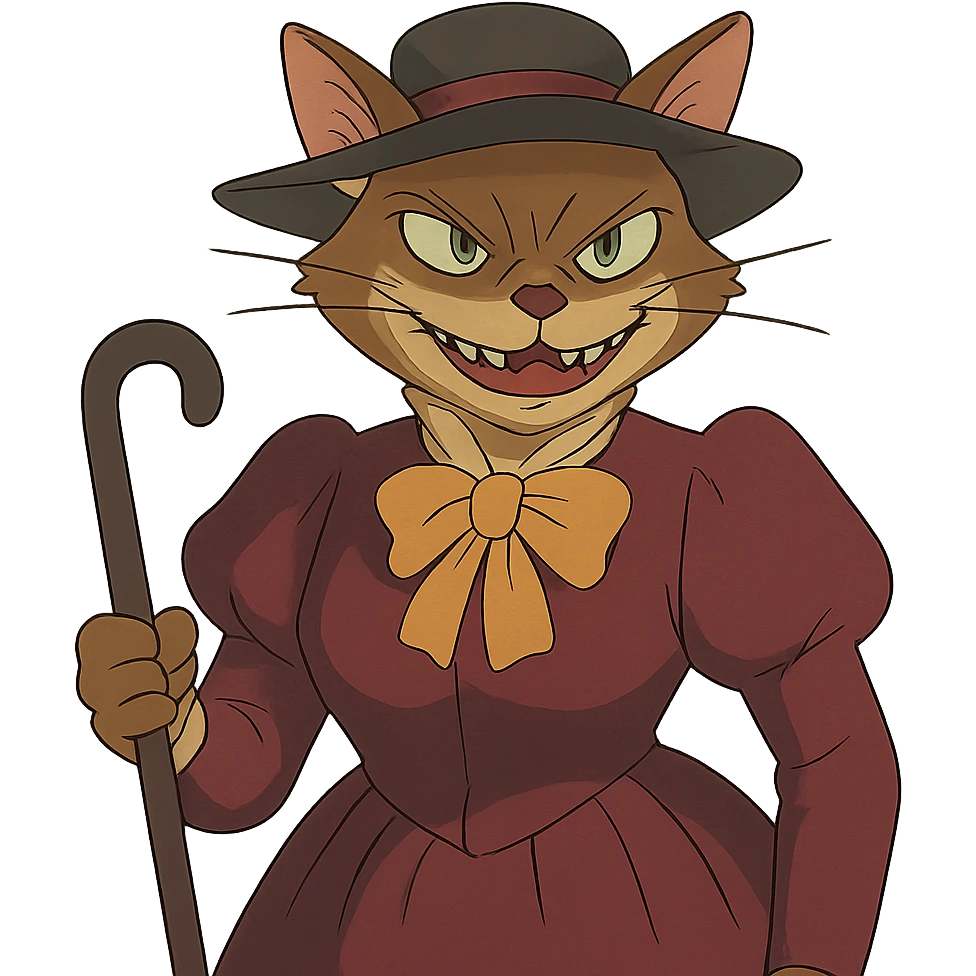 evil British cat-woman emoji