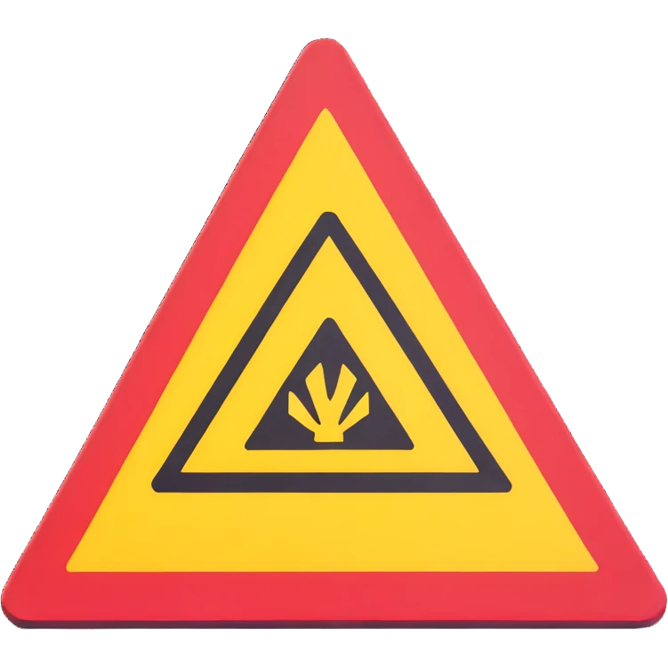 placa de perigo amarela com símbolo de alerta emoji
