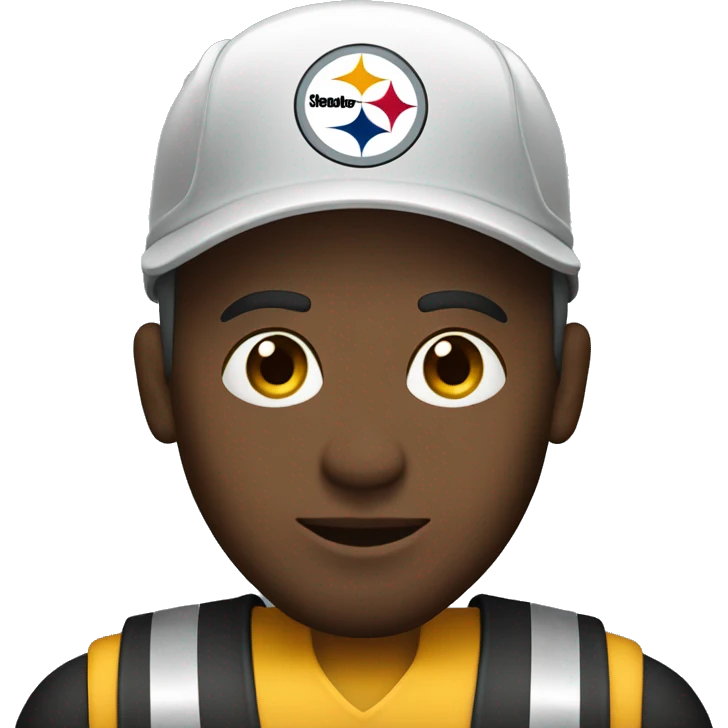 Industrial worker wearing Pittsburgh Steelers hat emoji