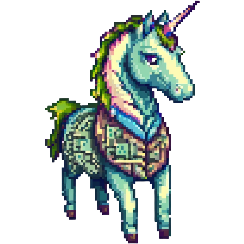 единорог из долларовых купюр, no background emoji