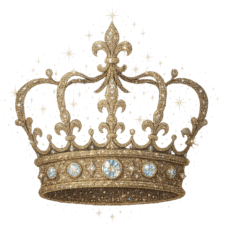 glittery crown object, sparkling, no background emoji
