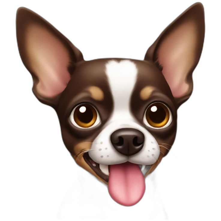 Dark Brown chihuahua licking emoji