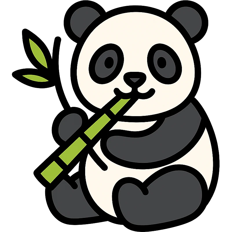 panda eating bamboo emoji