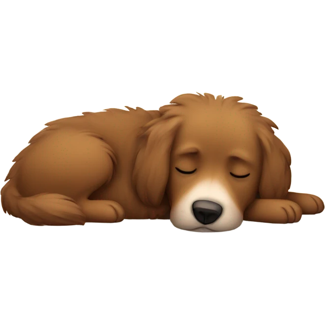 Fluffy brown dog sleeping emoji